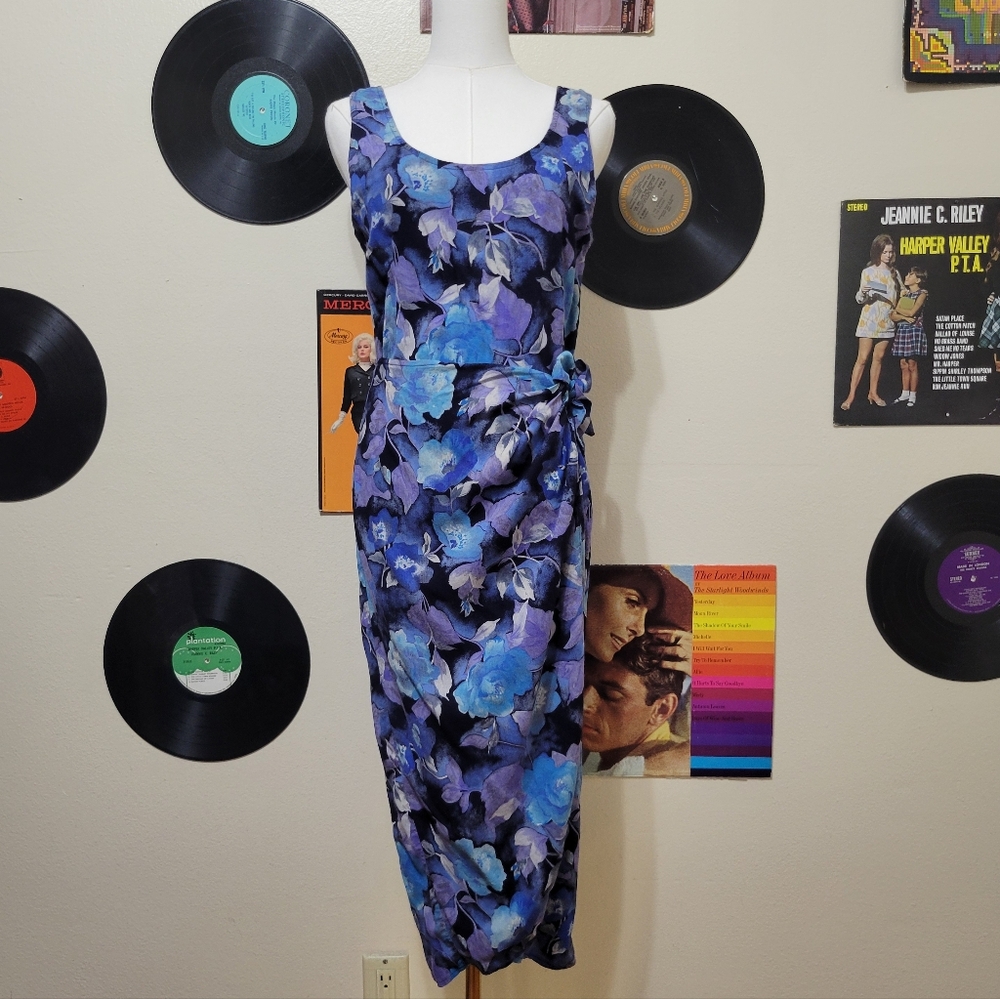 Paris Sport Club | Purple & Blue Floral Midi Dress